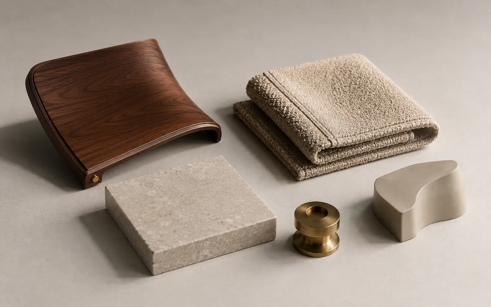 Material and form studies representing product-focused 3D craft